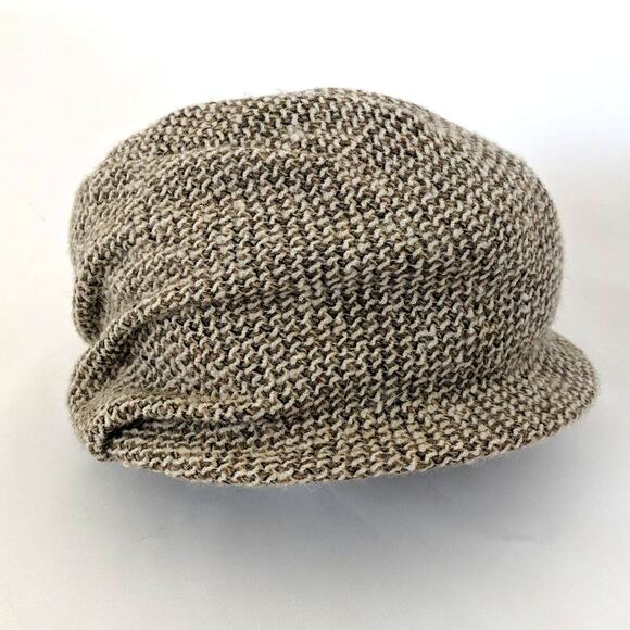 Vintage CHANEL Tweed City Hat Wool Tan Cloche 57 Luxury Old Money - Picture 4 of 11